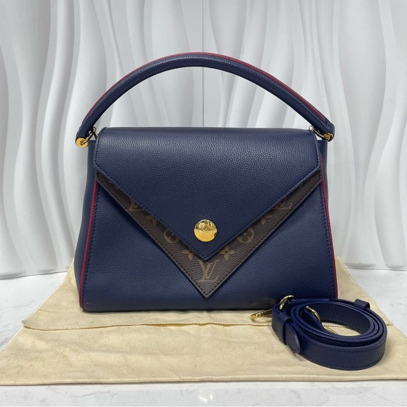 Louis Vuitton Handbags - Louis Vuitton Volta Handbag in Navy Leather & Monogram Canvas